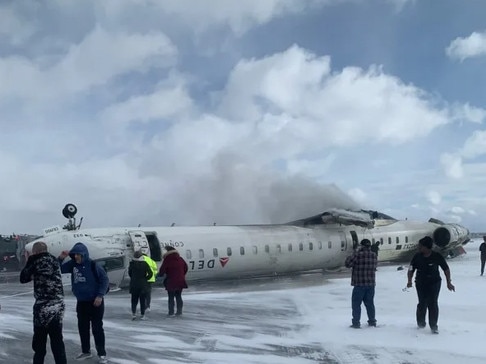 A Delta airlines flight has crashed at Toronto airport in Canada this morning. Supplied