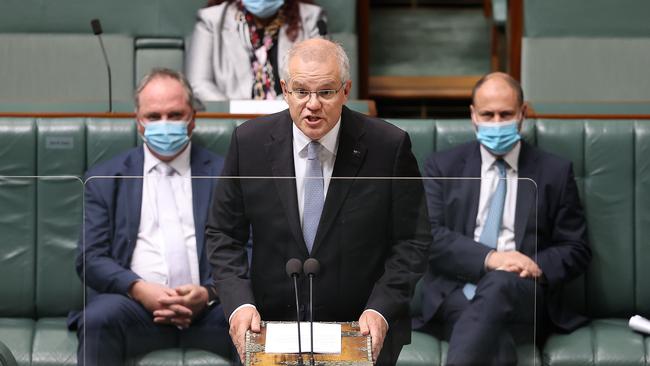 PM Scott Morrison said SA and NSW had either “very limited or no” protections against religious discrimination. Picture: NCA NewsWire / Gary Ramage