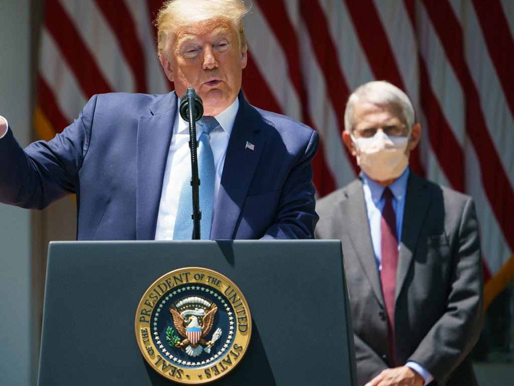 Tensions flared between President Donald Trump and Dr Fauci at the height of the pandemic. Picture: Mandel Ngan/AFP