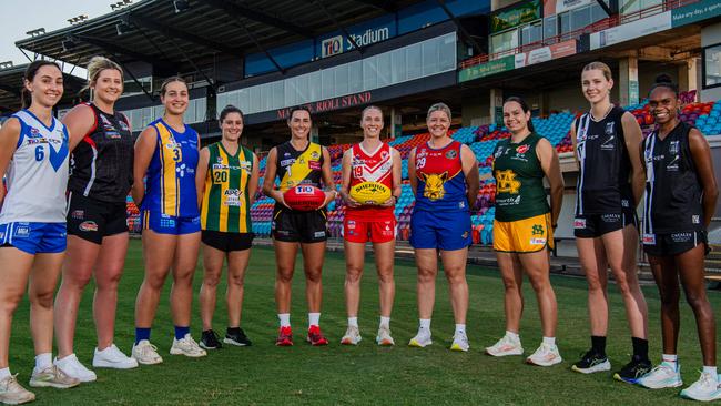 The women's sides ahead of the 2024-25 NTFL season. Picture: Pema Tamang Pakhrin