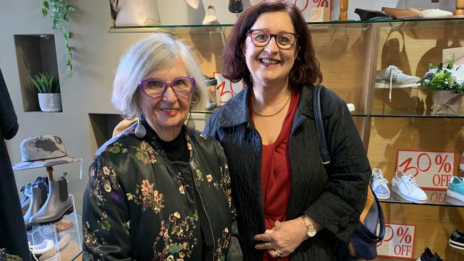 Jan Griffith (left) and Lorraine DiFilippo at M'Lady's 40th anniversary party in Mackay on July 22. Picture: Duncan Evans