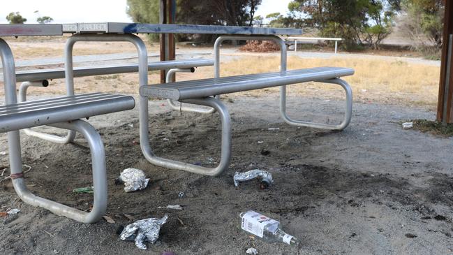 Evidence of heavy alcohol consumption can be seen everywhere in Ceduna. Picture Andrew Brooks