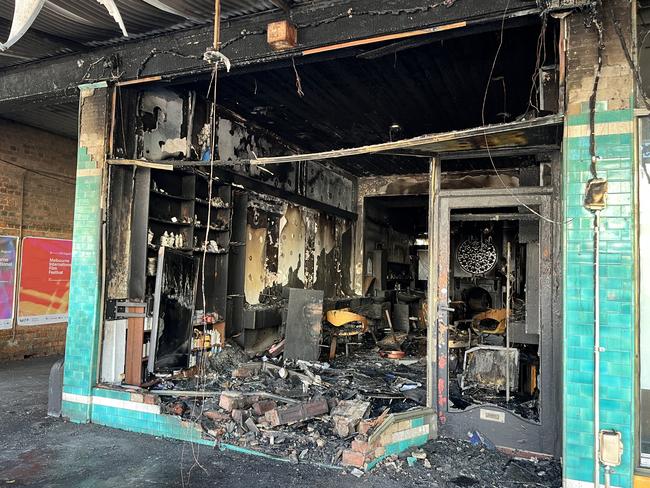 The shop was left a smouldering wreck. Picture: Grace Frost