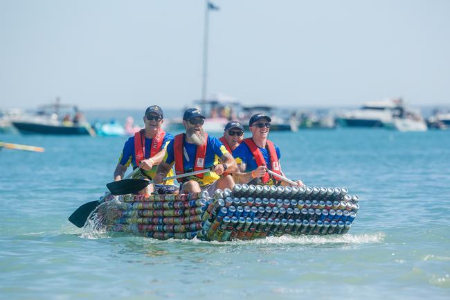 The official Navy entry at the 2019 Beer Can Regatta at Mindel Beach. Pic Glenn Campbell