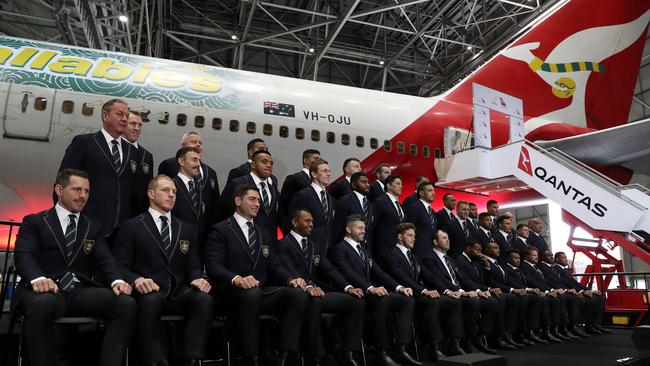 The Wallabies team announcement in Sydney for the 2019 World Cup. Picture: Brett Costello