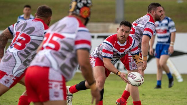 The Rosewood defensive line will have a major role to play against Brothers in the Reserve Grade grand final. Picture: Bruce Clayton