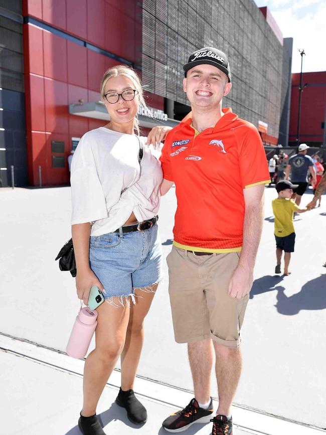 Tilba Fridlund and oscar Duncomde at Roosters V Dolphins, Suncorp Stadium. Picture: Patrick Woods.