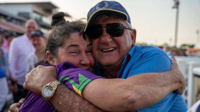 Tayarn Halter and Dick Leech after winning the 2023 Darwin Cup. Picture: Pema Tamang Pakhrin