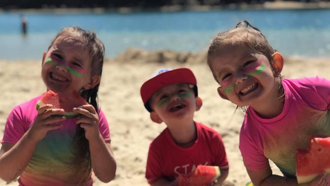 The Baxter children at the beach. Picture: Supplied