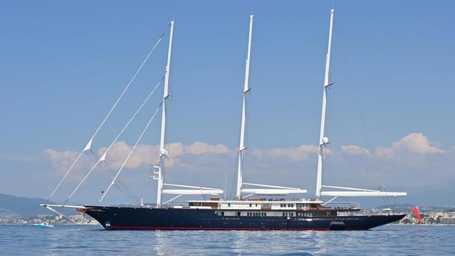 Koru is the tallest sailing yacht in the world, and it comes with an odd detail. Picture: Backgrid.