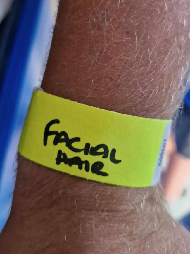 An example of a wristband that students at Avondale School are forced to wear when they are deemed to have too much facial hair. Picture: Supplied