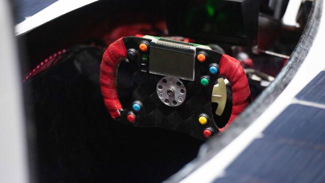 Inside the cockpit of one of the solar sars. Picture: Pema Tamang Pakhrin.