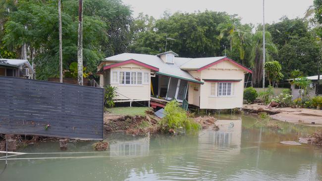 A house Oleander St in Holloways Beach has been largely destroyed by a fast moving torrent of water. on Picture: Peter Carruthers