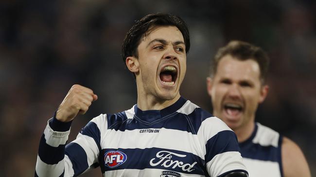 Brad Close kicked four goals for the Cats. Picture: Michael Klein