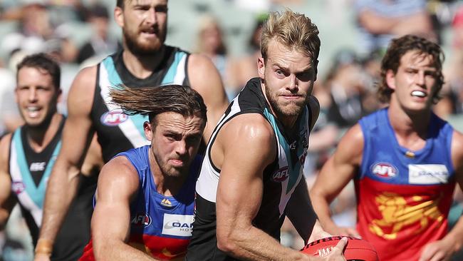 Port Adelaide recruit Jack Watts is to stay part of the Power’s attack rather than become an answer to its ruck puzzle, despite his proven ruck work at Melbourne. Picture: Sarah Reed