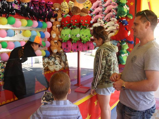 Downes, stepdaughter Lilli and nephew JC enjoy a day out. Photo: supplied.