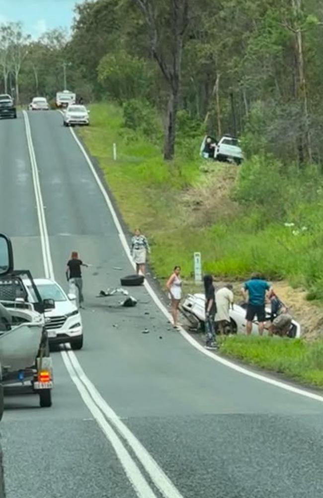 A crash on Rosedale Rd has left two men in hospital with one fighting for his life.