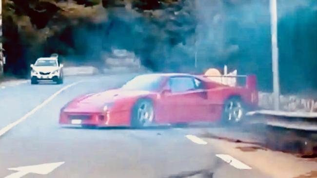 Lando Norris' Ferrari F40 crashed in Monaco. Picture: Instagram