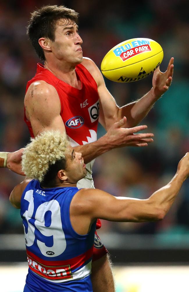 The Swans gave Jason Johannisen a hard time on Thursday night. Picture: Getty Images