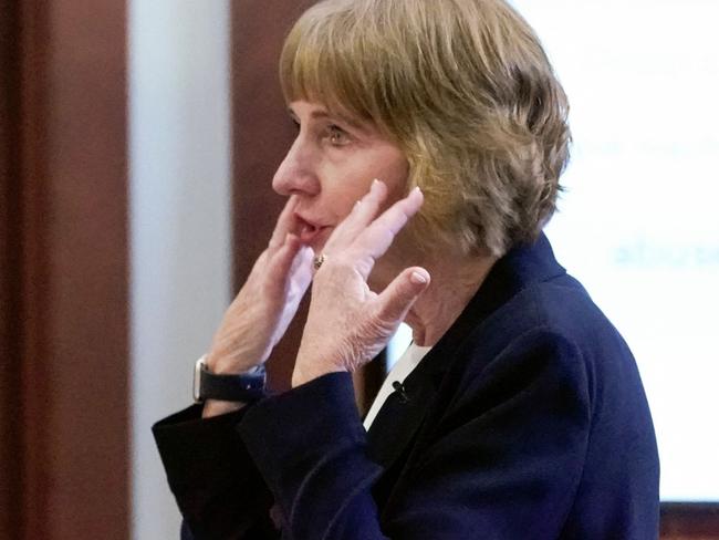 Actor Amber Heardâs attorney Elaine Bredehoft speaks during closing arguments at the Fairfax County Circuit Courthouse in Fairfax, Virginia, on May 27, 2022. - Actor Johnny Depp is suing ex-wife Amber Heard for libel after she wrote an op-ed piece in The Washington Post in 2018 referring to herself as a âpublic figure representing domestic abuse.â (Photo by Steve Helber / POOL / AFP)