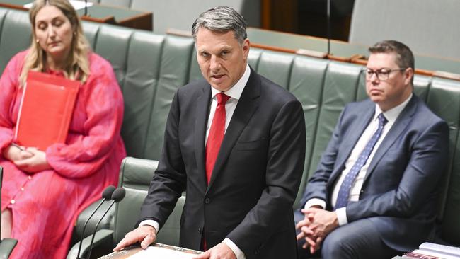 Defence Minister Richard Marles presents the government’s final response to the Brereton war crimes inquiry in a statement to the House of Representatives. Picture: Martin Ollman/NewsWire