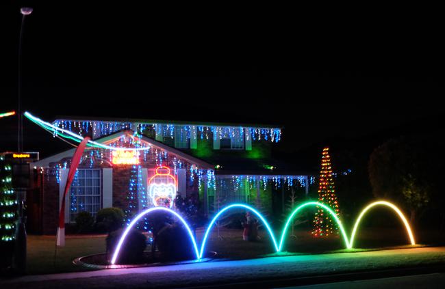 Cade Herringe and Neil Teodorovic’s fantastic light display in Chipping Norton. Pictures: Philip Ly