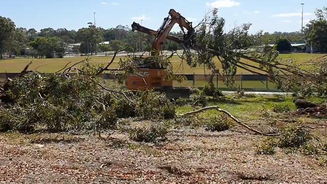 Trees have been cleared for the $19 million pedestrian overpass, which will connect Clontarf Beach State High School and the government-owned fields across the road.