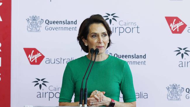 Virgin Australia CEO Jayne Hrdlicka at Cairns Airport. Picture: Brendan Radke