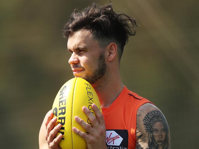 Zac Williams during GWS Giants open training session ahead of their semi final match against Collingwood at the MCG. Picture. Phil Hillyard