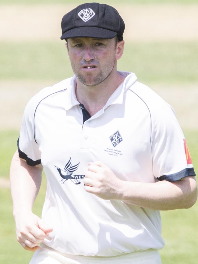 Jason Hughes during the game on Saturday. Picture: Jenny Evans