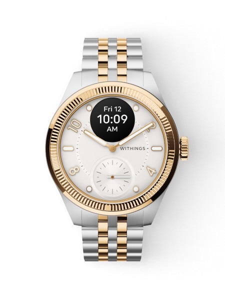 The Withings Scanwatch Brilliant in gold and silver.