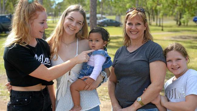 Briana and Piper Bailey, Saphire Ryan, Michele and Mali Bailey at NAIDOC Week's Kup Murri. Picture: Jann Houley
