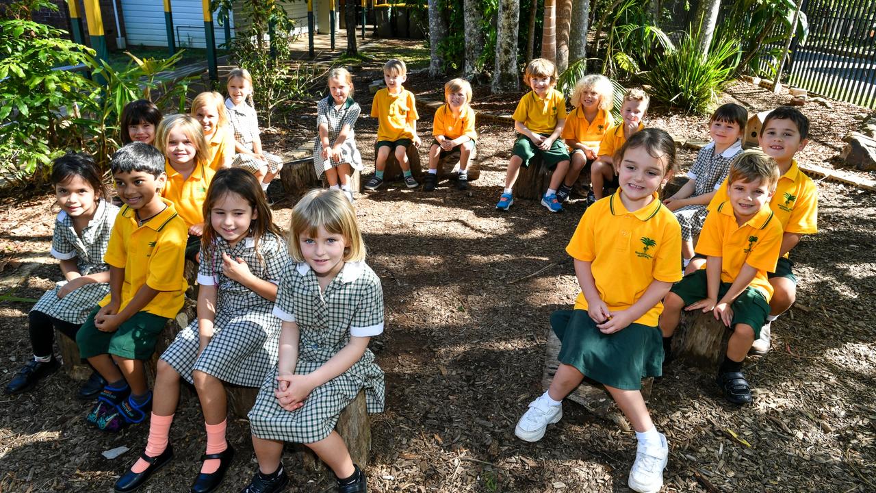 Bangalow Public School Kindergarten 2023 KR Ngumahl (Goanna): Artie Ava, Cleo, Eva, Roman, Banjo, Leo, Atlas, Maylee, Hunter, Dhruv, Wren, Remi, Emily, Cillian, Maple, Raul, and Micky. Away : Chase