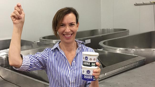 Jane Campbell with her award-winning cheeses