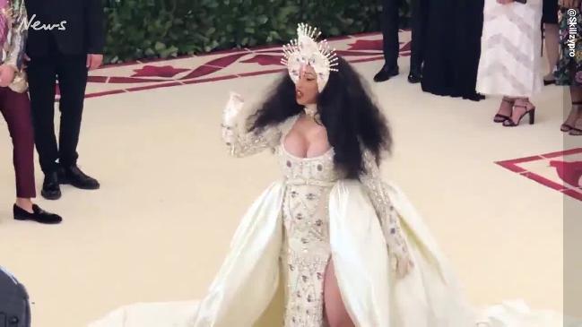 Cardi B rocking pearls for the 2018 Met Gala (@Skillzypro)
