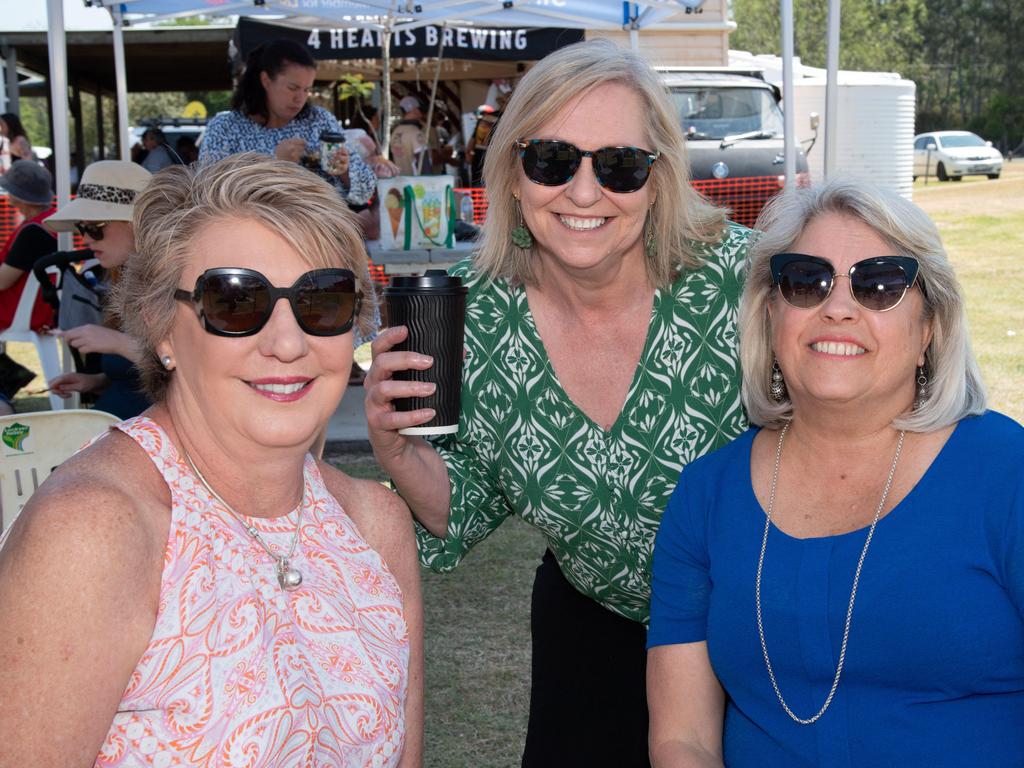 (From left) Michelle Scott, Annette Miot and Edda Jamieson at the Murphys Creek Chilli and Craft carnival. Sunday, September 22, 2024. Picture: Nev Madsen