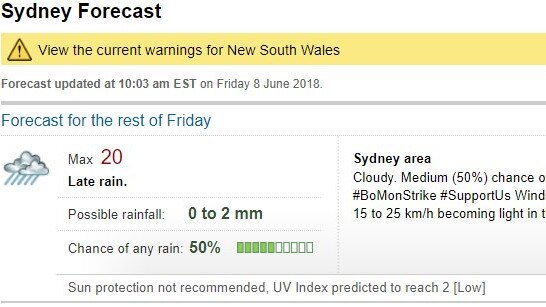 BoM staff have been leaving message of support in forecasts. Picture: Supplied