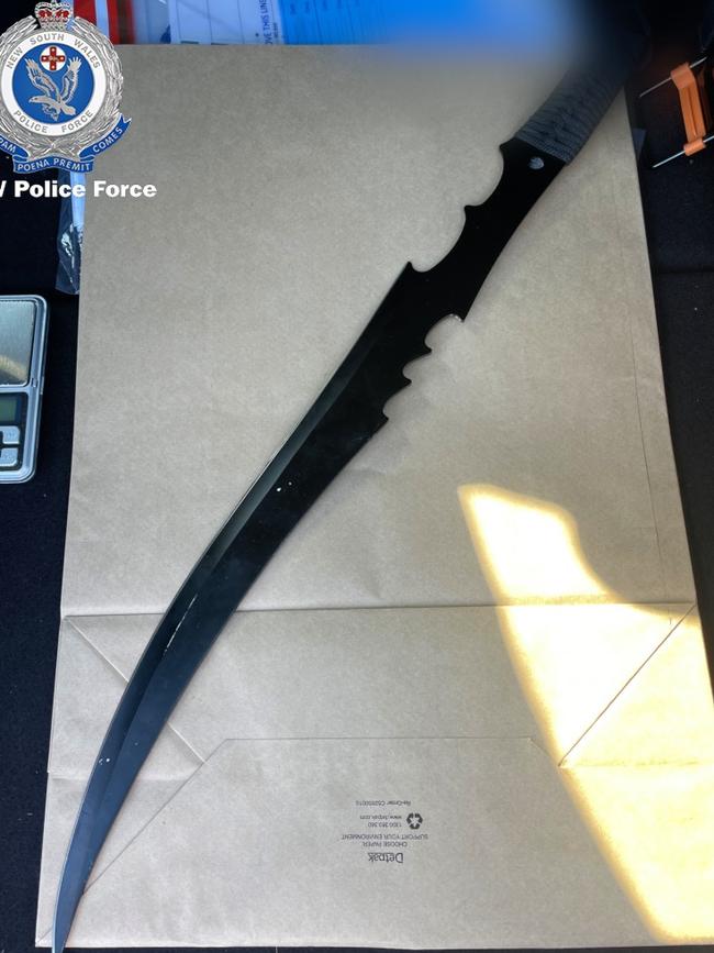 The “zombie sword” seized.