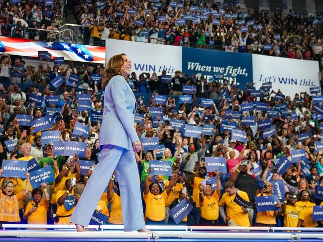 2024 Democratic presidential candidate Kamala Harris arrives to speak at a campaign rally in Atlanta, Georgia. Picture: AFP