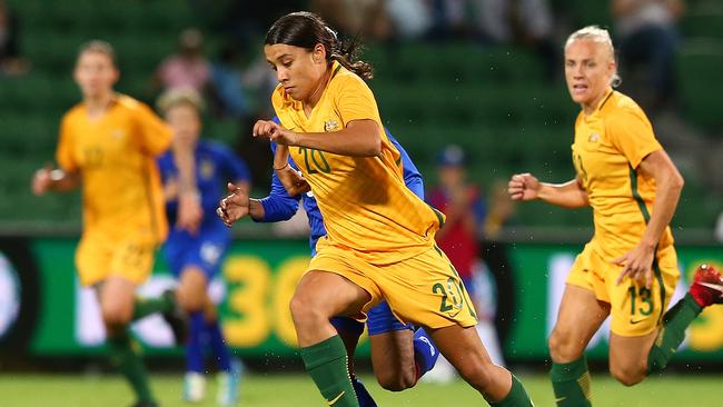 Samantha Kerr wasn’t on the scoresheet this time. (Paul Kane/Getty Images)