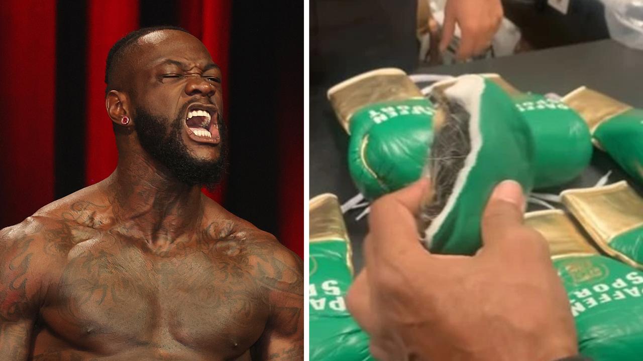 Deontay Wilder took issue with Tyson Fury’s gloves.