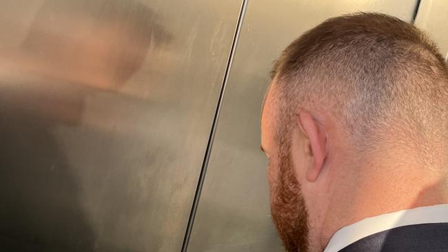 Michael Burke leaves the Defence Force Magistrates Court on August 31 2022. Picture: Julia Kanapathippillai