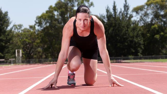 Jana Pittman is training at the Blacktown International Sportspark in a bid to compete at the 2016 Olympic Games in Rio.