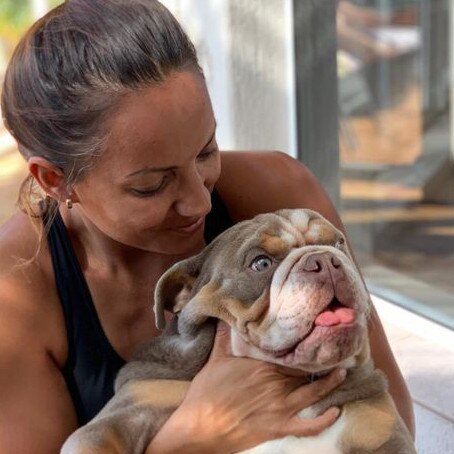 Biggie with Nadine Steadman as a pup. Picture: Facebook/Bring Biggie Boy Home