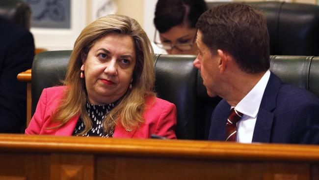 Queensland Premier Annastacia Palaszczuk and Treasurer Cameron Dick. Picture: NCA NewsWire/Tertius Pickard