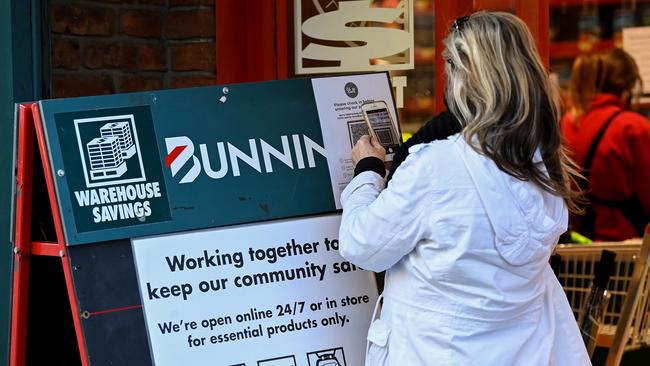 From Monday Bunnings it will be click and collect or delivery only for all but trade customers at Bunnings in Sydney stores. Picture: NCA NewsWire/Bianca De Marchi