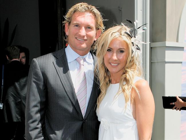 James and Tania Hird, pictured at the 2007 Melbourne Cup, separated last year. Picture: Getty