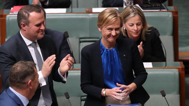 MP Katie Allen makes her first speech in the House of Representatives at Parliament House today. Picture: Kym Smith