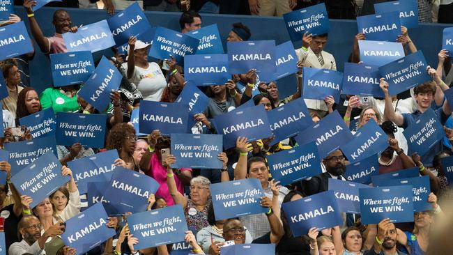 Supporters cheer Democratic presidential candidate, U.S. Vice President Kamala Harris at a campaign event in Atlanta, Georgia. Picture: Megan Varner/Getty Images/AFP