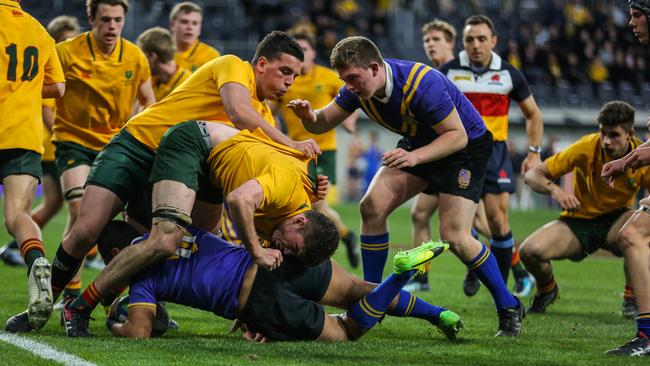 Waverley College took out the match against St Augustine's rugby match at Bankwest Stadium. Pic: Angus McPherson